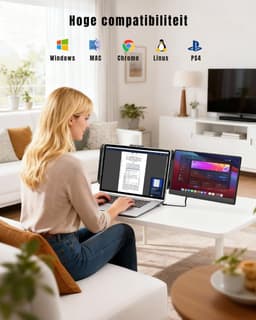 DnA® Professionele Portable Monitor - USB-C - 14 Inch - Draagbare Monitor - Portable Monitor Voor Laptop - Zwart - 2cm x 24cm x 24cm — thumbnail 3