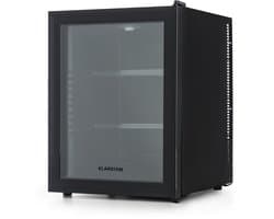 Klarstein Mini-Koelkast Brooklyn 42 Glazen Deur LED 42L - Minikoelkast Minibar Drankkoeler - 12-18°C Compressorkoeling - voor Hotelkamer voor Slaapkamer - Compact - Mini Fridge - Hotelkoelkast - Kleine Koelkast - Compact Koelkast