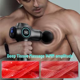 Massage Gun - Spier Stimulator - Spierherstel Bevorderen - 99 Snelheden 9 Koppen - 800 gram - Zwart — thumbnail 5