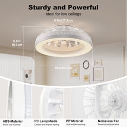 Plafondventilator met RGB Verlichting - Dimbaar - 6 Standen - Ventilator - Keuken Lamp - Woonkamer Lamp - Moderne Lamp - 48 W — thumbnail 5