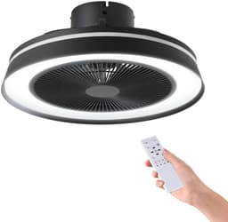 EGLO Vallonia Plafondventilator met lamp - Ø 48 cm - 3 snelheden - Instelbaar RGB en wit licht - Dimbaar - DC energy saving - Zwart — thumbnail 1