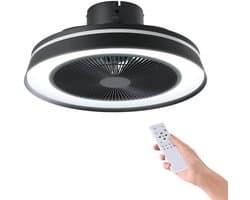 EGLO Vallonia Plafondventilator met lamp - Ø 48 cm - 3 snelheden - Instelbaar RGB en wit licht - Dimbaar - DC energy saving - Zwart
