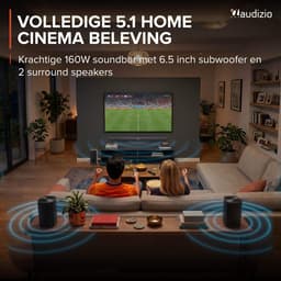 Soundbar - Audizio SB100 - Soundbar met subwoofer - 160W - 5.1 Surround set home cinema - HDMI-ARC - Bluetooth — thumbnail 2