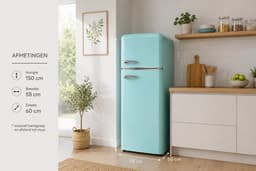 Helvetia Helvetia Retro Koelvriescombinatie HRDPER206EV1 - Groen - 144 cm Hoog - 4ster Vriezer - Vintage - 206 Liter — thumbnail 4