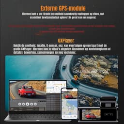 TIM® Dual Dashcam - Dashcam Voor Auto 1080p - Voor en Achter Camera – Auto Camera - G-Sensor - App Bediening – Parkeermodus - Zwart - 10cm x 4cm x 4cm — thumbnail 3