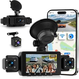 Dashcam 4 Kanaals - Auto Camera WiFi - Verkeersincidenten Vastleggen - 360 Graden Opname - 150 Graden Kijkhoek - Zwart — thumbnail 1