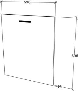 Vaatwasmachinedeur - Geruite Deur - Keuken Upgrade - Melamine Spaanplaat - 60x70cm - Wit — thumbnail 3