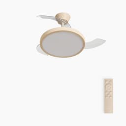 CREATE - Plafondventilator 40W stil met intrekbare bladen met licht - Ø91cm - Zand - Afstandsbediening - WIND CLEAR STUDIO — thumbnail 1