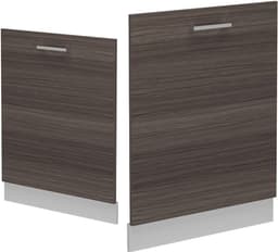 Vaatwasserfrontpaneel - Keukenpaneel Meubel - Keuken Integratie - Moderne R-Lijn - 60 cm Breed - Edel Grijs — thumbnail 5