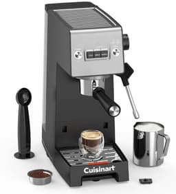 Cuisinart Espresso Bar Slim EM160E – Espressomachine – 15 bar – Stoompijp – Cold Brew – Zilver — thumbnail 1