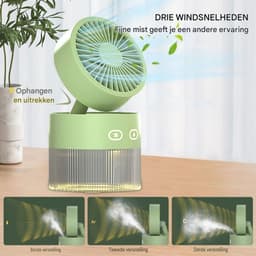 longziming -Tafelventilator - Bureaubladventilator - Persoonlijke Koeler - Ultrasone Nebelfunctie - ABS Kunststof - 3 Snelheden - Gebruik Voor Droge Lucht - 1 Stuk — thumbnail 5