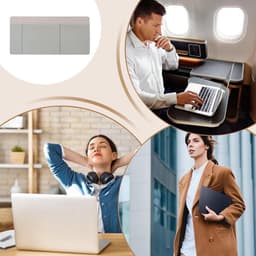 Externe harde schijf houder - Opbergtas organizer - Apparaatbeheer bureau - Zelfklevende bevestiging - 3 vakken - Meerkleurig — thumbnail 2