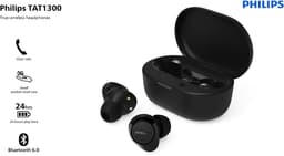 PHILIPS TAT1300BK - True Wireless Oordopjes - Bluetooth 6.0 - Tot 24 Uur Batterijduur - IPX4 Waterbestendig - Zwart — thumbnail 3