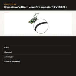Dailygoods- V-riem Neopreen 17 mm - Buitenomtrek 1085 mm - Binnenomtrek 1016 mm - Geschikt voor Grasmaaiers - Eenvoudig te Installeren - Hoge Betrouwbaarheid - Grasmaaier Riem — thumbnail 3