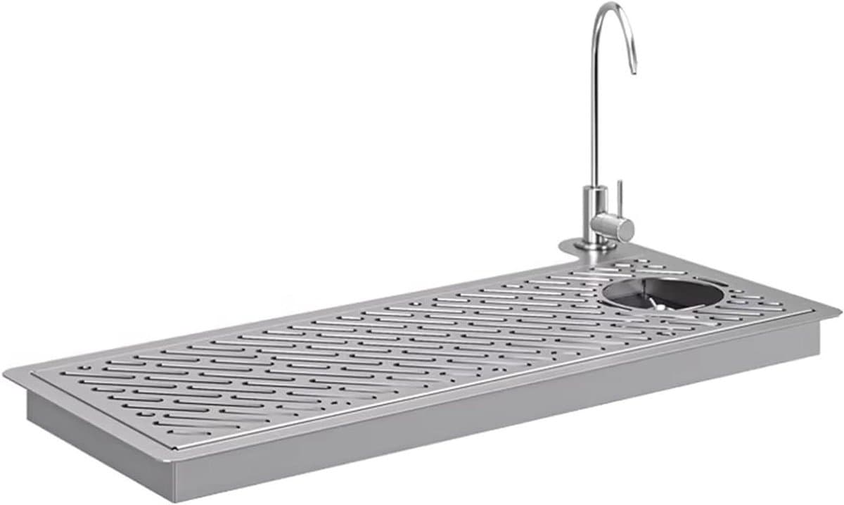 Glazenwasser met kraan - Bekerwasser Vaatwasser - Efficiënt Glazen Reinigen - Ingebouwd Ontwerp - 75.5x37.5cm - Zilver — afbeelding 1