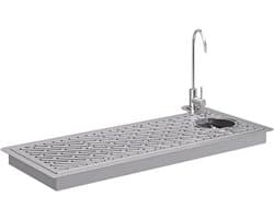 Glazenwasser met kraan - Bekerwasser Vaatwasser - Efficiënt Glazen Reinigen - Ingebouwd Ontwerp - 75.5x37.5cm - Zilver