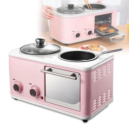 Ontbijtapparaat - Keukenmachine Alles-in-één - Compleet Ontbijt Maken - 4-in-1 Multifunctioneel - 8 Liter Oveninhoud - Roze — thumbnail 1