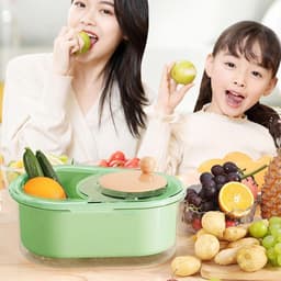 Fruit Cleaner Bowl - Groente Wasmachine - Voedsel Bereiden - Hand Crank Mechanisme - 347 x 267 x 206 cm — thumbnail 3
