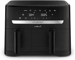 Heteluchtfriteuse - Dubbele mand - Gezond koken - Dubbele zone technologie - 83 Liter - Zwart