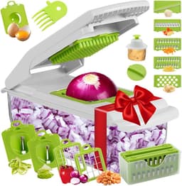 Groentehakker - Keuken Snijder - Maaltijd Voorbereiden - 18-in-1 Functies - 334 x 127 x 123 cm - Groen — thumbnail 1