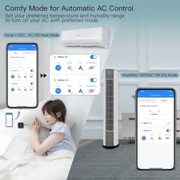 Digitale Thermostaat - WiFi-thermostaat AC-controller - Comfortabele temperatuur regelen - Ingebouwde sensor - 60x60x20mm - Wit — thumbnail 5