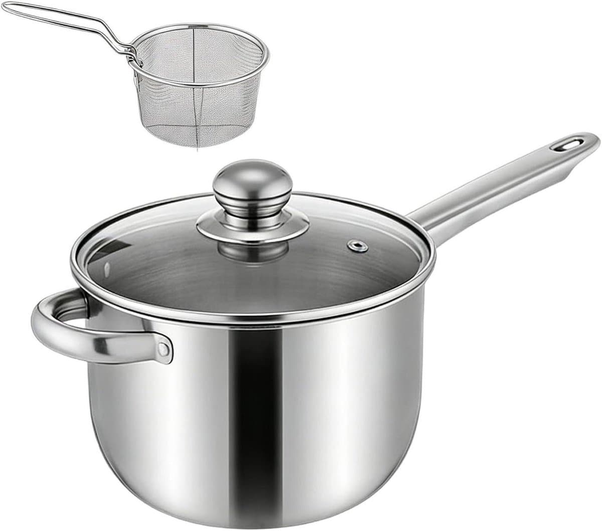 Mini Friteuse - Roestvrij Staal - Thuis Koken - Efficiënt Olie Afvoer - 38 x 19.5 cm - Meerkleurig — afbeelding 1