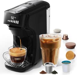 HiBREW H1B - 6 in 1 - Koffiemachine - Koffiezetapparaat - Multifunctioneel voor warm en koud - Kapsulekoffiezetapparaat - Voor Nespresso, Dolce Gusto, ESE & gemalen koffie - Zwart — thumbnail 3