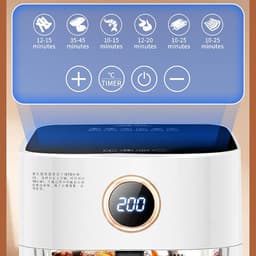 Airfryer Oven - Heteluchtfriteuse - Gezond Koken - Spraakbesturing - 4 Liter - Blauw — thumbnail 4