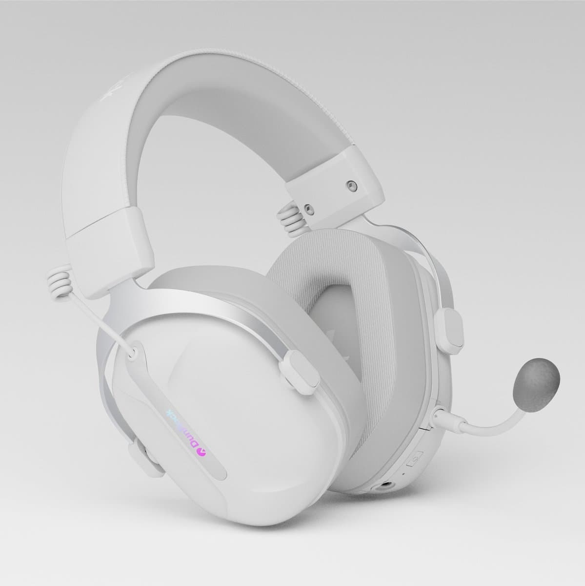 DunRock GG Draadloze Gaming Headset – 2.4GHz + Bluetooth + Kabel – Virtual 7.1 Surround Sound – 80U Batterij – Detachable Microfoon – Wit — afbeelding 1