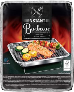 Instant Barbecue - Wegwerp Barbecue - Wegwerp BBQ - Mini Instant BBQ voor Camping, Balkon of Picknick - Inclusief Rooster — thumbnail 2