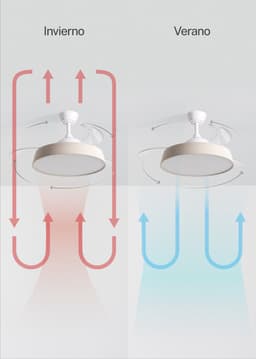 CREATE - Stille plafondventilator 40 W Ø107 cm met intrekbare bladen en LED-licht - M - Met licht - WIFI - WIND CLEAR CONTOUR — thumbnail 5