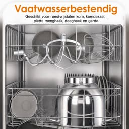 Jensaro Keukenmachine 1200W - Krachtige Stand Mixer 6L - Deegmixer - 6 Snelheden + Pulse - Stil - Groot Vermogen - RVS Kom — thumbnail 4