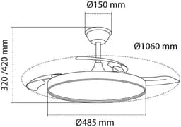 CristalRecord - Plafondventilator Polaris Ø 106 cm zwart — thumbnail 3
