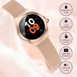 Frenkies® Smartwatch Dames Rose Goud – AMOLED - Stappenteller - Horloge Dames – Activity Tracker & Hartslagmeter - — thumbnail 2