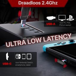 Draadloze Game Headset - 7.1 Surround Sound - Draadloos 2.4GHz, USB C en Bluetooth Gaming Headsets - 100u Batterij - Noise Cancelling Microfoon - RGB Verlichting - Geschikt voor PC PlayStation PS5 PS4 Nintendo Switch Headset Koptelefoon Accessoires — thumbnail 2