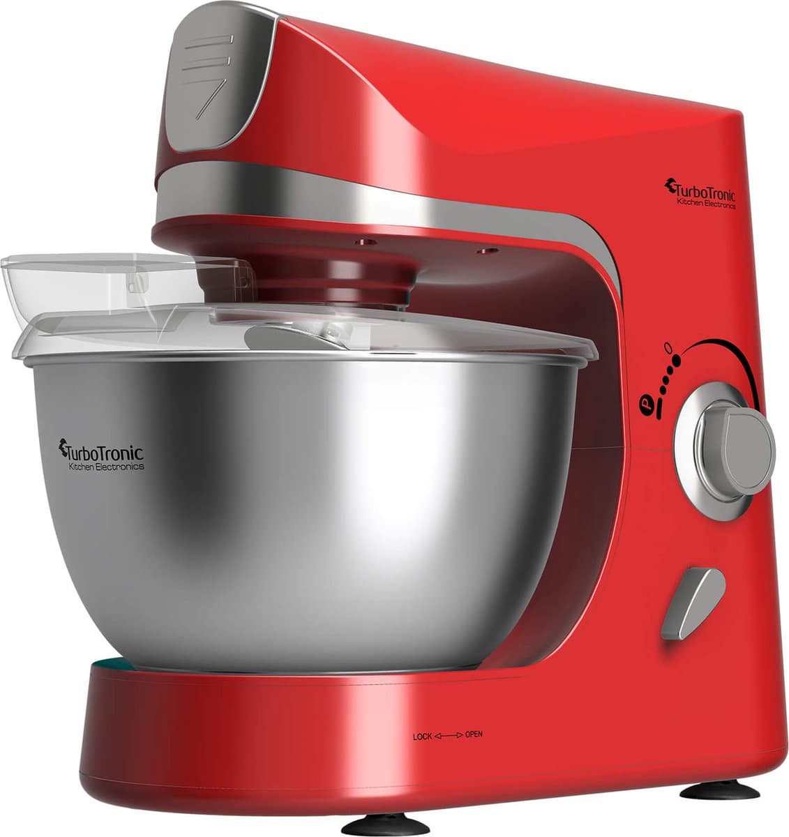 TurboTronic TT-002 Pro-Mix Keukenmachine - Foodprocessor - Staande Keukenmixer- keukenrobot- 5 Liter - 2000W - Rood — afbeelding 1