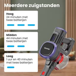 Auronic Steelstofzuiger Draadloos 220W - Draadloze Stofzuiger - HEPA Filter - Zelfstaand - Extra Accu - Op Accu - Zonder Zak - Kruimeldief - Vacuum Cleaner - Grijs/Oranje — thumbnail 5