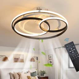 Equivera Plafonniere met Ventilator - Plafondventilator - Plafondventilator Afstandsbediening - Plafondventilator Slaapkamer - Plafond Ventilator met Verlichting - Plafondlamp - Plafonniere - Ideaal voor in uw slaapkamer! — thumbnail 1
