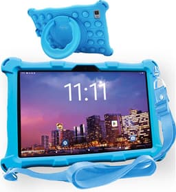 AngelTech Kindertablet XL PRO II - Android 16 - 6+8GB RAM – 128+64GB - Snelle 10 inch Kindertablet - Vanaf 3 Jaar – 100%Kidsproof – Ouderlijk Toezicht – 360° Fidgy Beschermhoes – Blauw — thumbnail 1