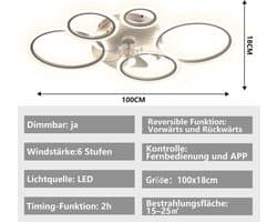 Equivera Plafonniere met Ventilator - Plafondventilator - Plafondventilator Afstandsbediening - Plafondventilator Slaapkamer - Plafond Ventilator met Verlichting - Plafondlamp - Plafonniere - Ideaal voor in uw slaapkamer!