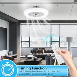 Equivera Plafonniere met Ventilator - Plafondventilator - Plafondventilator Afstandsbediening - Plafondventilator Slaapkamer - Plafond Ventilator met Verlichting - Plafondlamp - Plafonniere - Ideaal voor in uw slaapkamer! — thumbnail 3