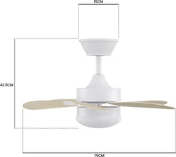 Equivera Plafonniere met Ventilator - Plafondventilator - Plafondventilator Afstandsbediening - Plafondventilator Slaapkamer - Plafond Ventilator met Verlichting - Plafondlamp - Plafonniere - Ideaal voor in uw slaapkamer! — thumbnail 5