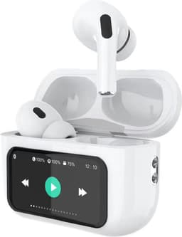 Voltma AirBeats - Draadloze Bluetooth 5.4 Oordopjes met Touch LED Display - Geluidsdempende In-Ear Oortjes met Active Noise Cancelling ANC - Earbuds Draadloos - 40 Uur Accuduur - 2-Uur Opladen - In-Ear Detectie & Touchbediening - Handsfree - Wit — thumbnail 2