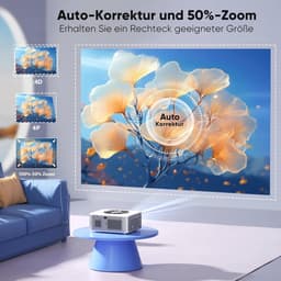 4K Beamer met 28000 Lumen - Wifi 6 en Bluetooth, Trapeziumcorrectie, 50% Zoom voor Thuisbioscoop — thumbnail 5