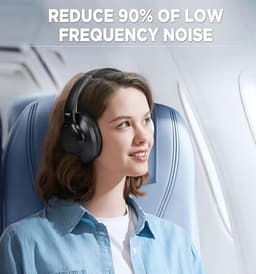 Tuinyo - Draadloze koptelefoon met noise cancelling - Over ear - 60 Uur speeltijd - Diepe bas - Hi-Fi Stereo geluid - comfortabele oorkussens - Inclusief reisetui - Zwart — thumbnail 2