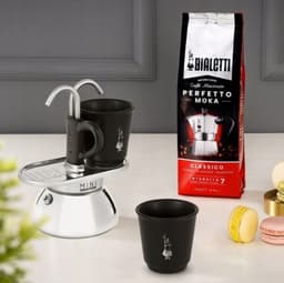 Bialetti - Set Mini Express Inductie 2tz Zwart + 2 kopjes, 2 kopjes, mini induction, koffieliefhebbers, Italië, — thumbnail 2