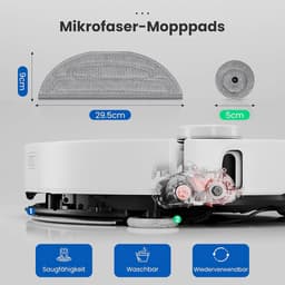 Set van 12 dweildoeken voor Roborock S8 MaxV Ultra robotstofzuiger, 6 dweilen en 6 zijwisser, zilverionen microvezel VibraRise 3.0 dweilsysteem, accessoires — thumbnail 5