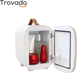 Trovado Minikoelkast - 4L/6 Blikjes - 2 in 1 kleine koelkast - Koel- en verwarmingsfunctie - Compacte drankkoelkast 9 V DC / 220 V AC voor kantoren en slaapkamer - Drinken - Cosmetica - Wit — thumbnail 1