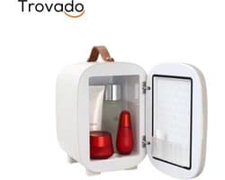 Trovado Minikoelkast - 4L/6 Blikjes - 2 in 1 kleine koelkast - Koel- en verwarmingsfunctie - Compacte drankkoelkast 9 V DC / 220 V AC voor kantoren en slaapkamer - Drinken - Cosmetica - Wit