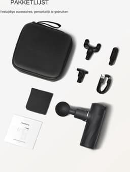 Mini massage gun - Massagepistool Mini - 3200 rpm - Draagbare Massage gun - Spieren - Mini-massagepistool met 4 massagekoppen en 4 standen - Ultra stil massagepistool voor nek, rug, arm - Spierontspanning - Geschenken - USB C — thumbnail 5
